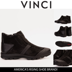 The Montreal Suede Black Leather Casual Zip-Up Ankle Men Boot
