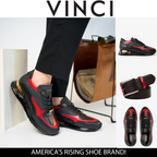 The Arda Black & Red Leather Men Sneaker