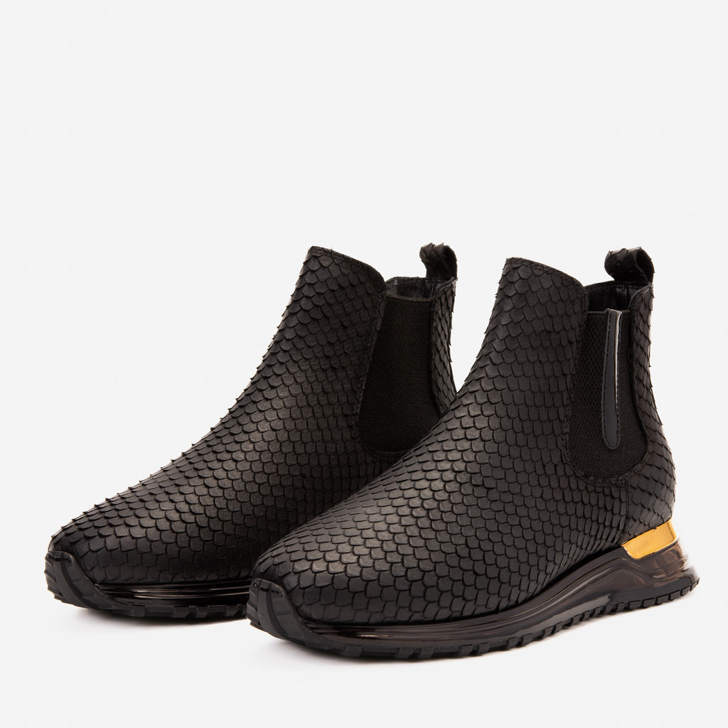 Vinci The Panther Black Leather Men Chelsea Boot