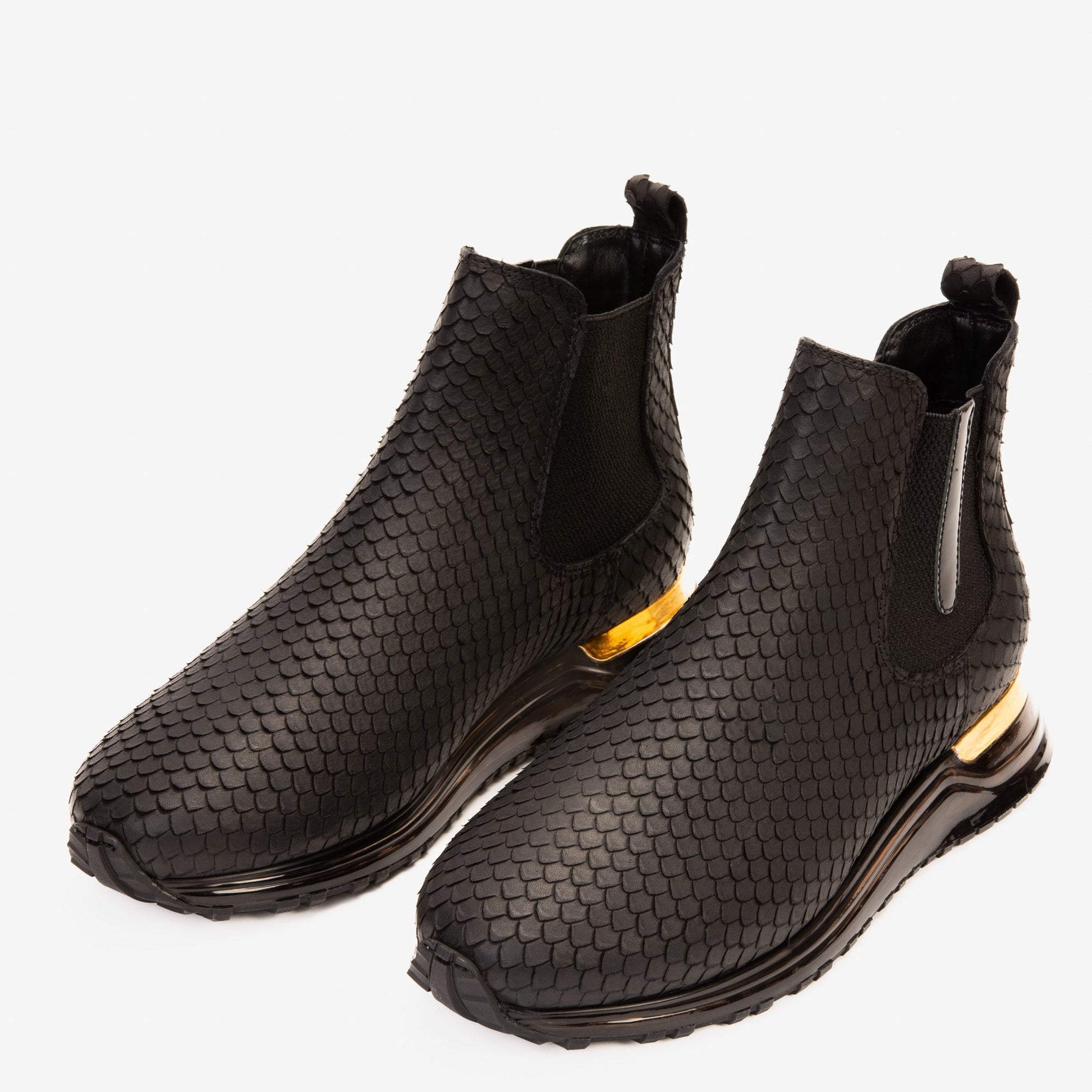Vinci The Panther Black Leather Men Chelsea Boot