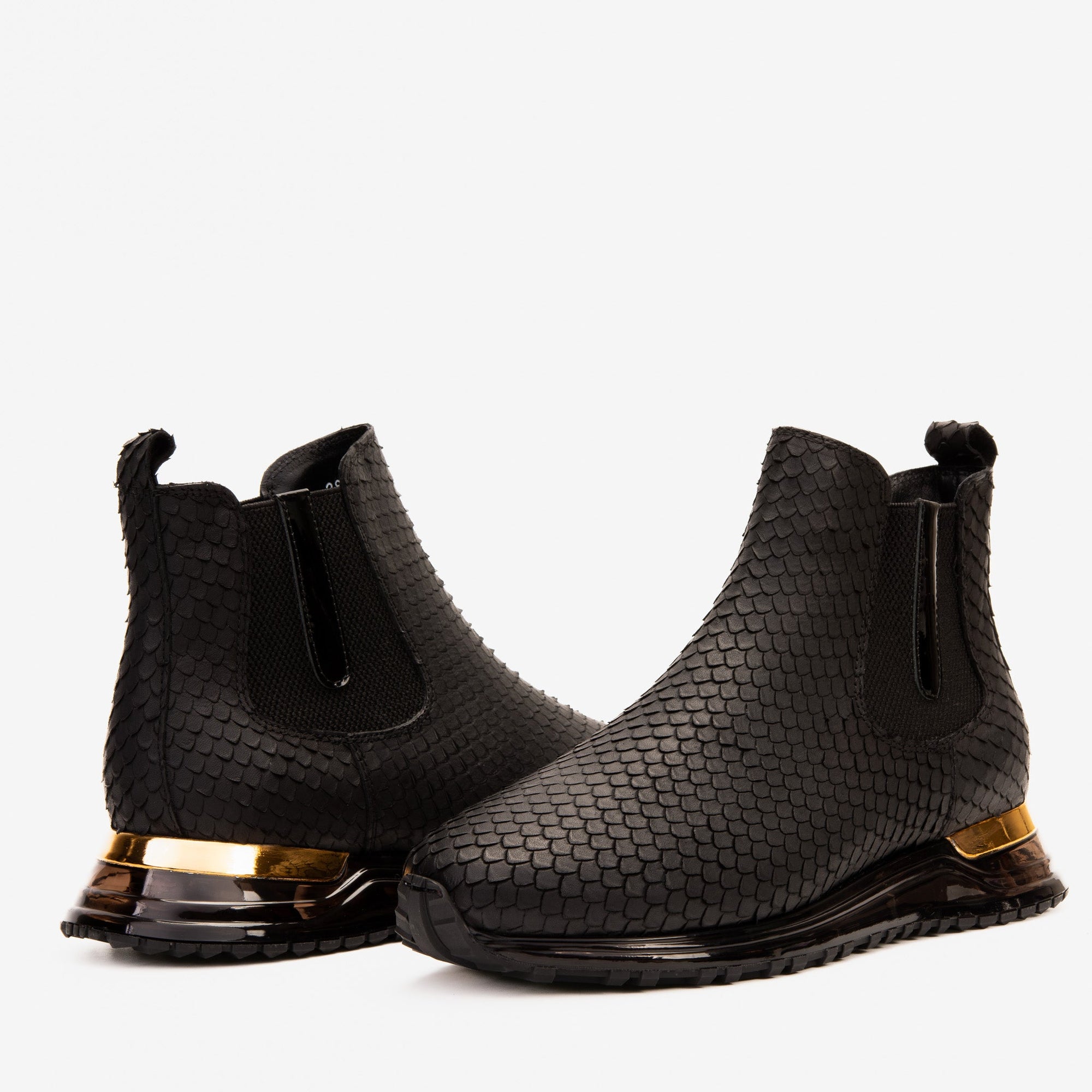 Vinci The Panther Black Leather Men Chelsea Boot