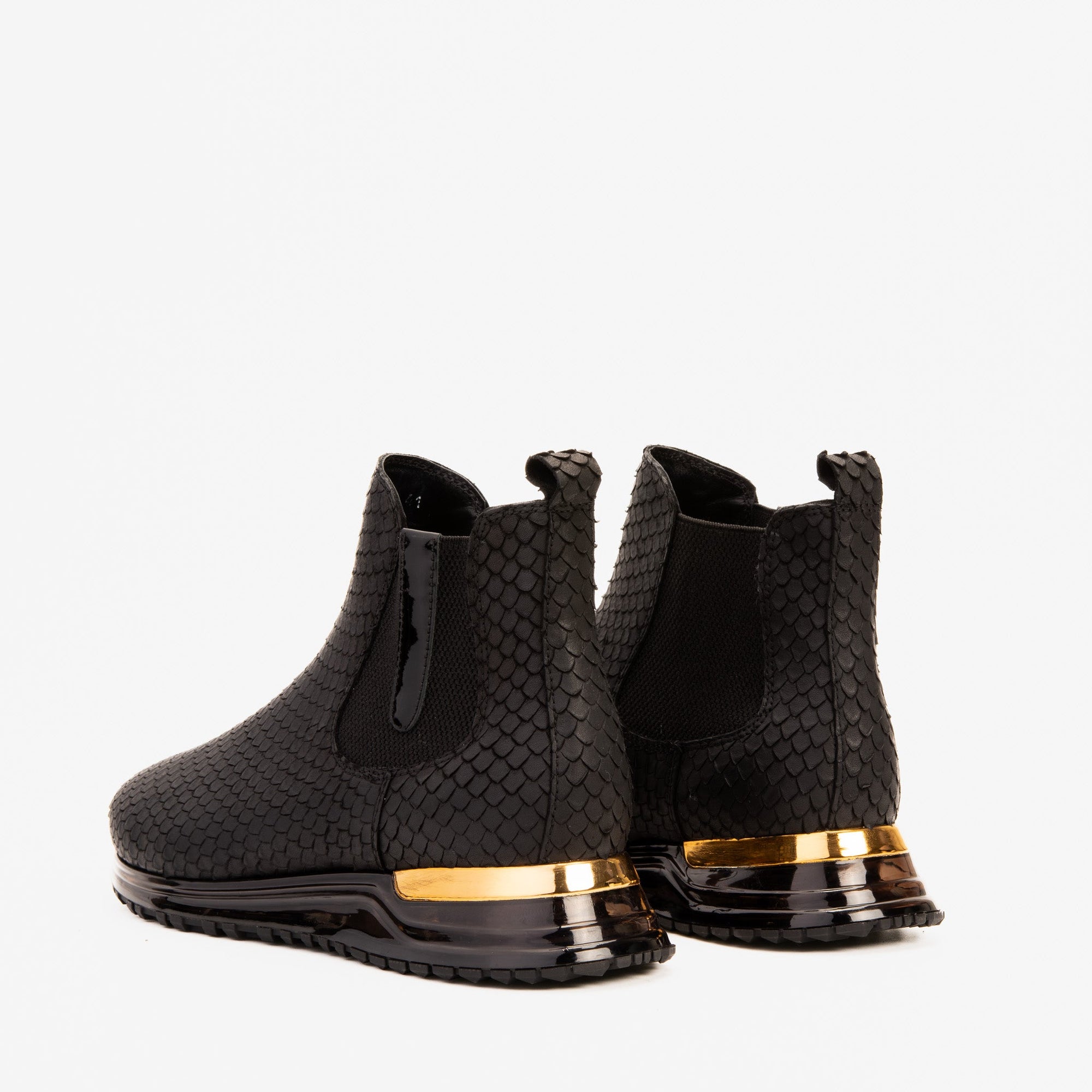Vinci The Panther Black Leather Men Chelsea Boot