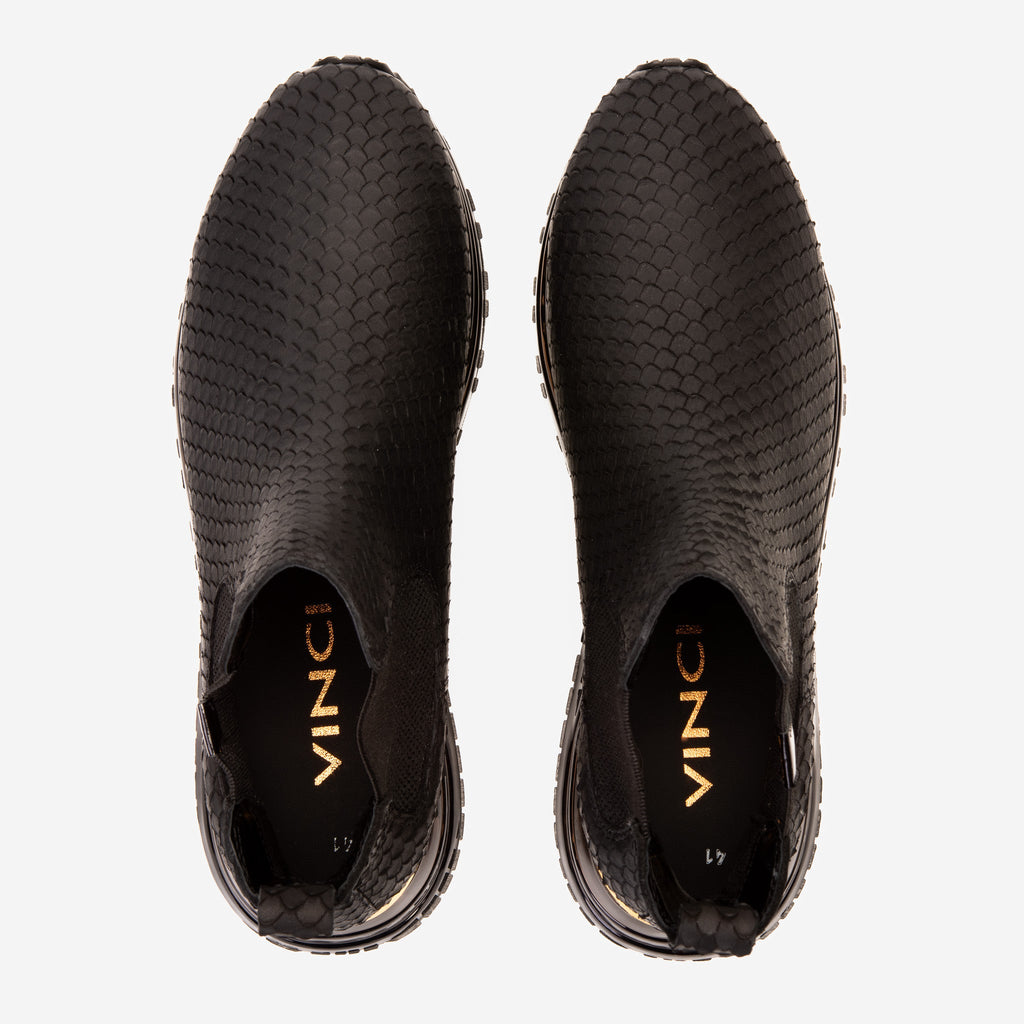 Vinci The Panther Black Leather Men Chelsea Boot