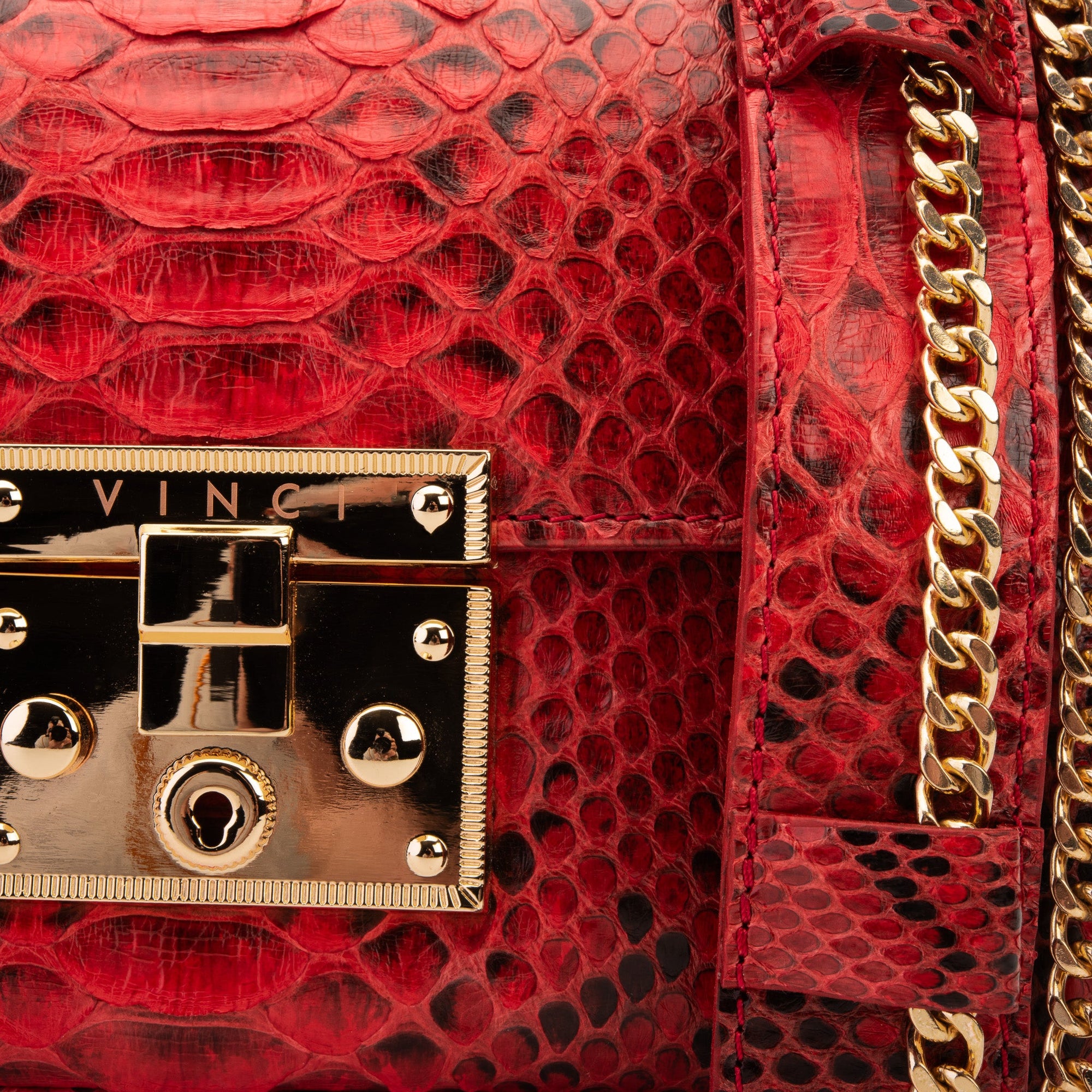 The Queen Red Snake Leather Handbag