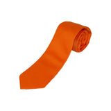 Men Stacy Adams Neck tie Hanky Set Business Formal Solid Color Satin S9 Orange