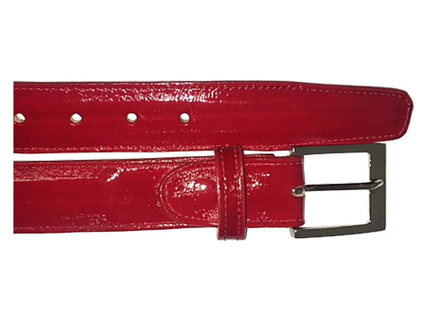 Men's Belvedere Belt Genuine Eel Hand Made Style 2002 Red