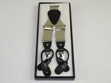 ELEGANT Suspenders Clip on and Button Option for Slacks or Suit Pants Tan Khaki