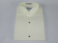 Men's Tuxedo shirt By CLASSIX Wing Tip Formal Pleated Front After Six M00 Ivory