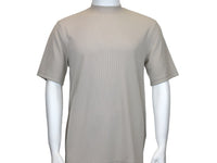 Mens Dressy T-Shirt  Log-In Uomo  Soft Crew Neck Corded Short Sleeves 218 Tan