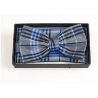 Men Bow Tie Hankie Set Formal Event For Tuxedo or Business Suit #BT39 Blue Gray