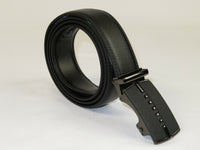 Mens VALENTINI Leather Belt Automatic Adjustable Removable Buckle RT002 Black