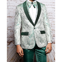 Men Insomnia Manzini Blazer Stage Performer Singer Prom MZS300 Green Floral New