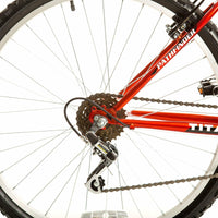 Titan Pathfinder 26 Inch 18-Speed Womens Mountain Bike Suspension Red White New.
