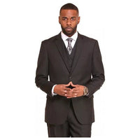 Mens Three Piece Suit Vested VITALI Soft Fabric With Sheen M3090 Black