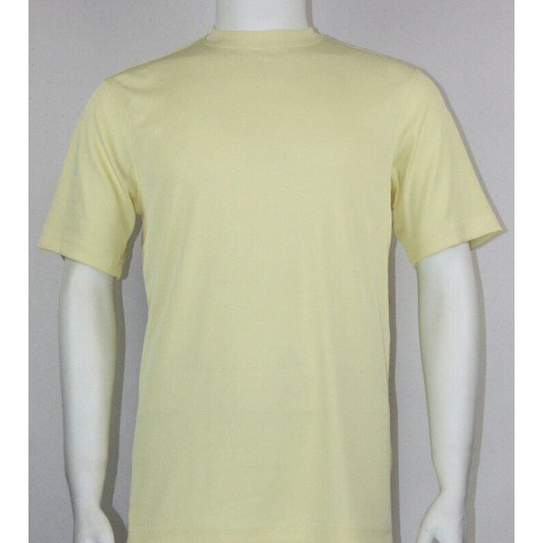 Men Dressy T-Shirt  Log-In Uomo Soft Crew Neck Silky Short Sleeves 218 Butter