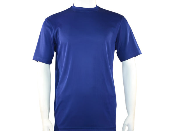 Men Dressy T-Shirt  Log-In Uomo Crew Neck Silky Short Sleeves 218 Midnight Blue