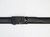 Mens VALENTINI Leather Belt Automatic Adjustable Removable Buckle RT004 Black
